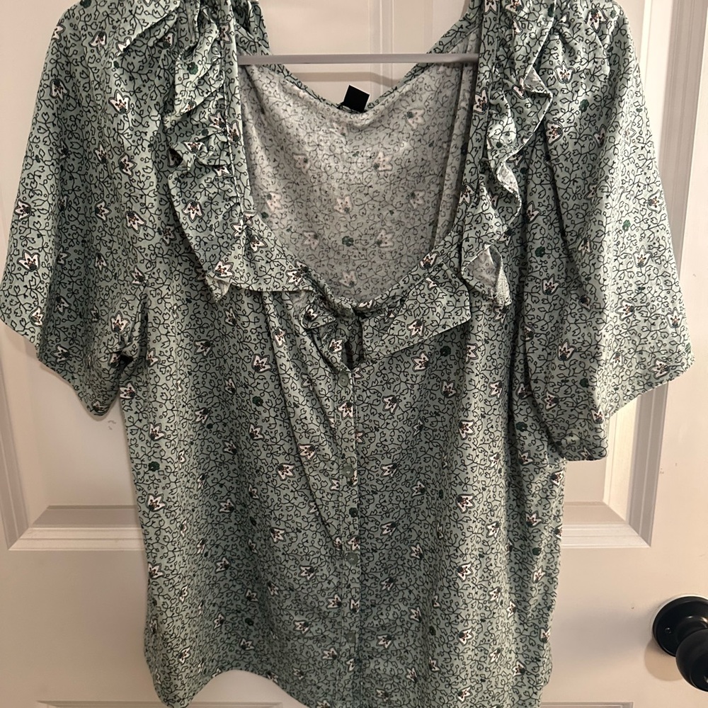 Floral Green Women's Top